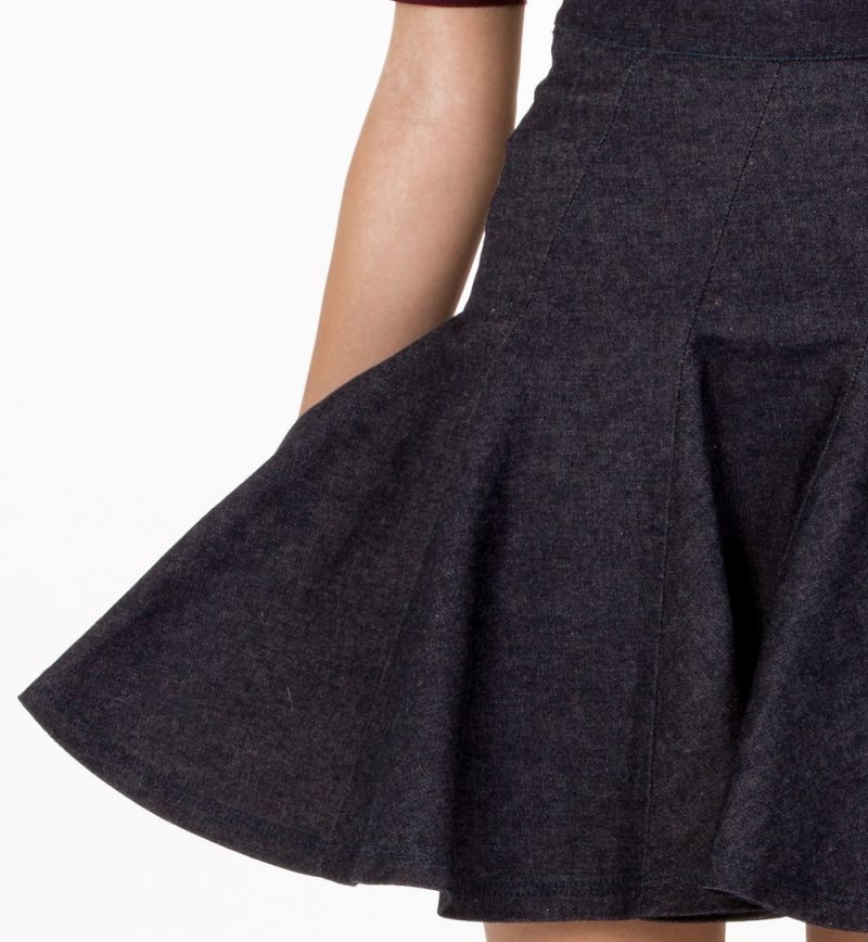 Falda vaquera denim de mucho vuelo felipe albernaz